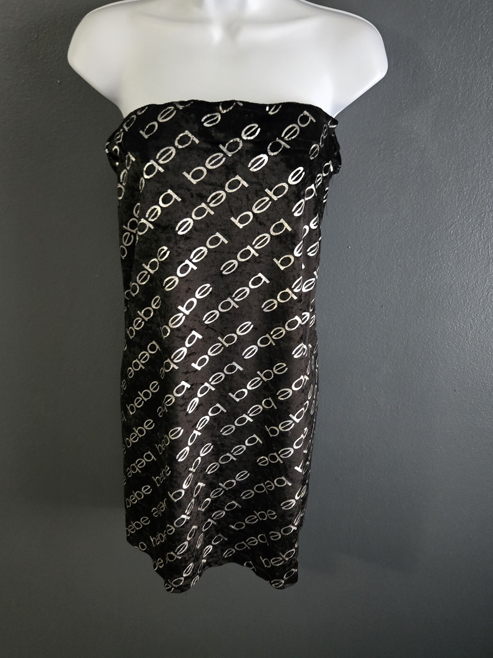bebe Black Strapless Adjustable Wrap Loungewear Sleepwear Y2K Glam Cover Up L/XL